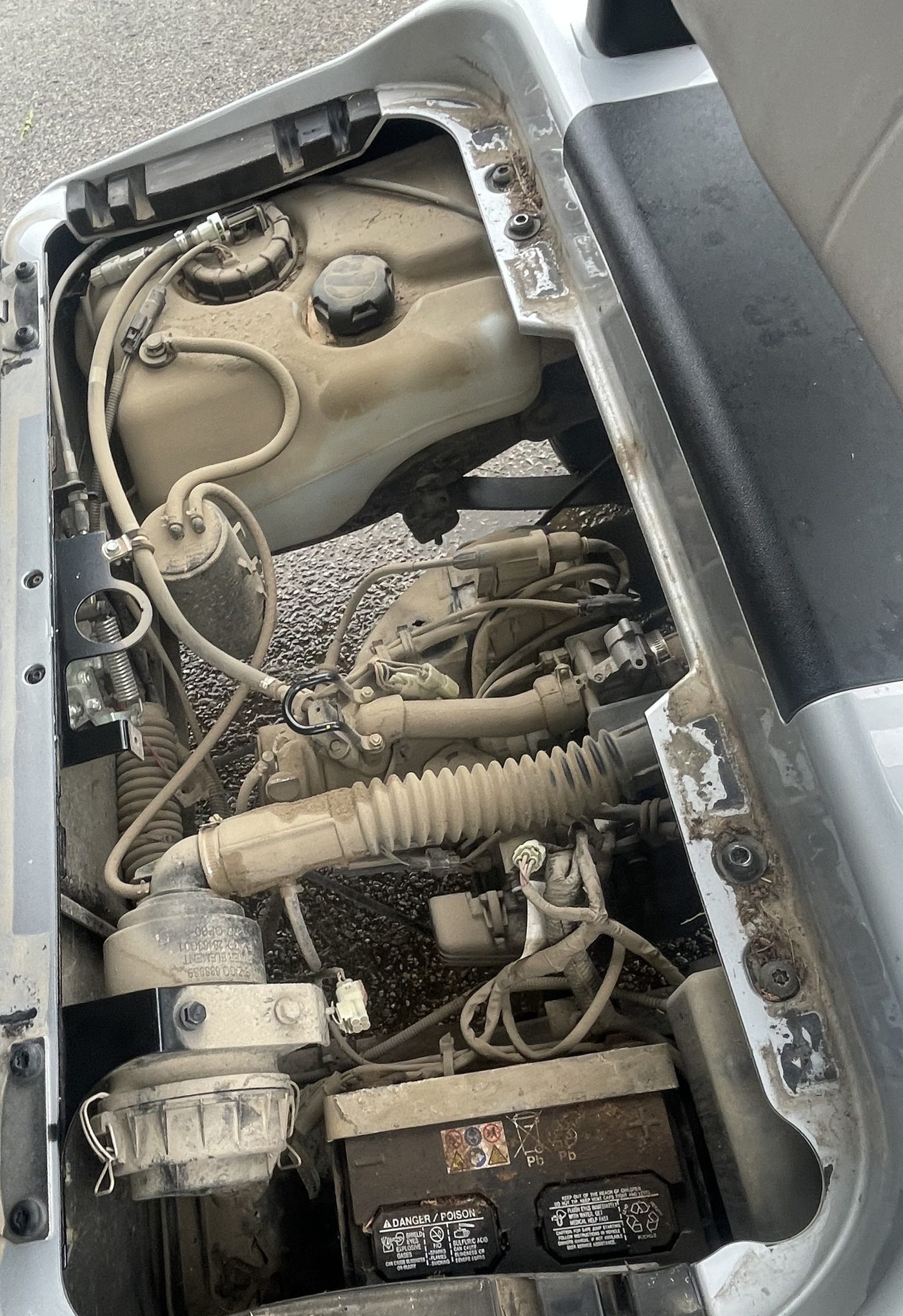 Golf cart engine before detailing